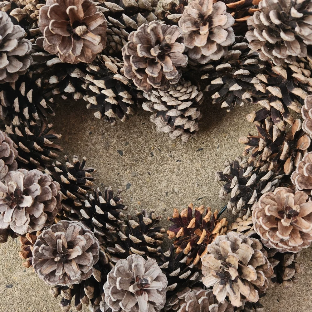 Rustic Pinecone Valentine's Day Wreath